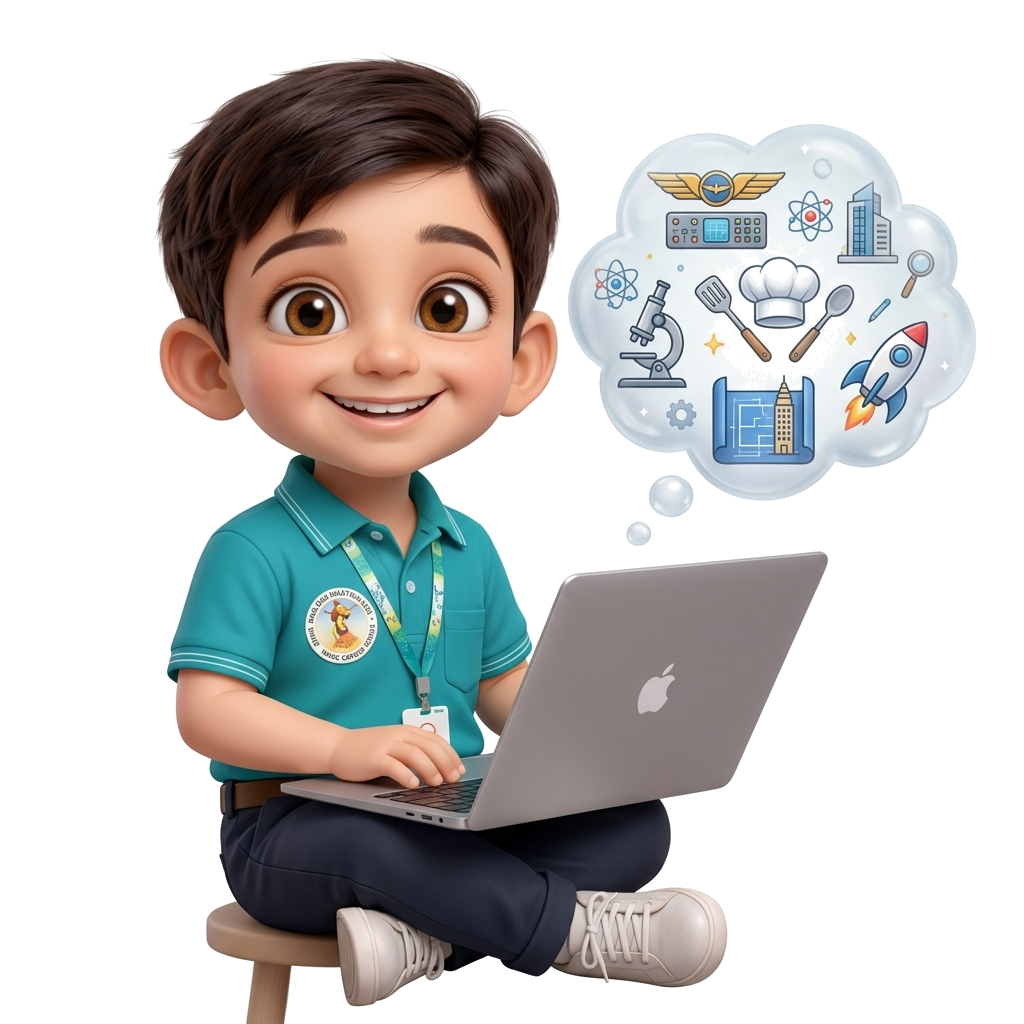 Student Dreaming Career with Laptop